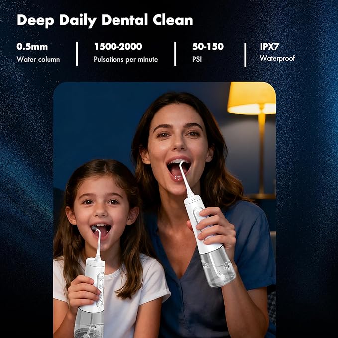 Dygoophy® K1 Cordless Water Flosser & Oral Irrigator | 300ml Tank, IPX7 Waterproof, 4 Modes, 30-Day Battery, Quiet Design for Braces, Sensitive Gums & Complete Dental Care (White)