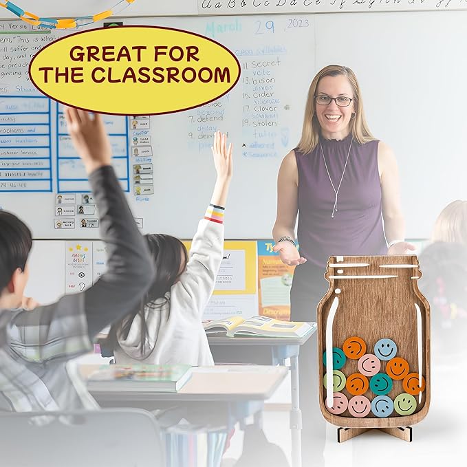 Magnetic Reward Jar, Star Reward Jar for Kids, Reward Jar System for Classroom Home, Magnetic Reward Chart for Potty Training, Personalized Stars Reward Jar for Children or Teacher 's Gifts