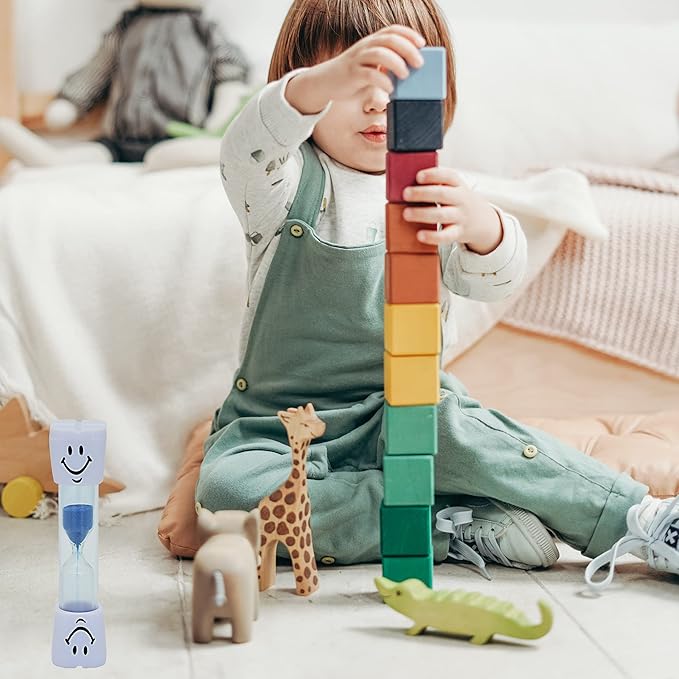 3 Minute Sand Timer Set, 8 Pack Colorful Smiley Hourglass Timers for Kids Proper Tooth Brushing