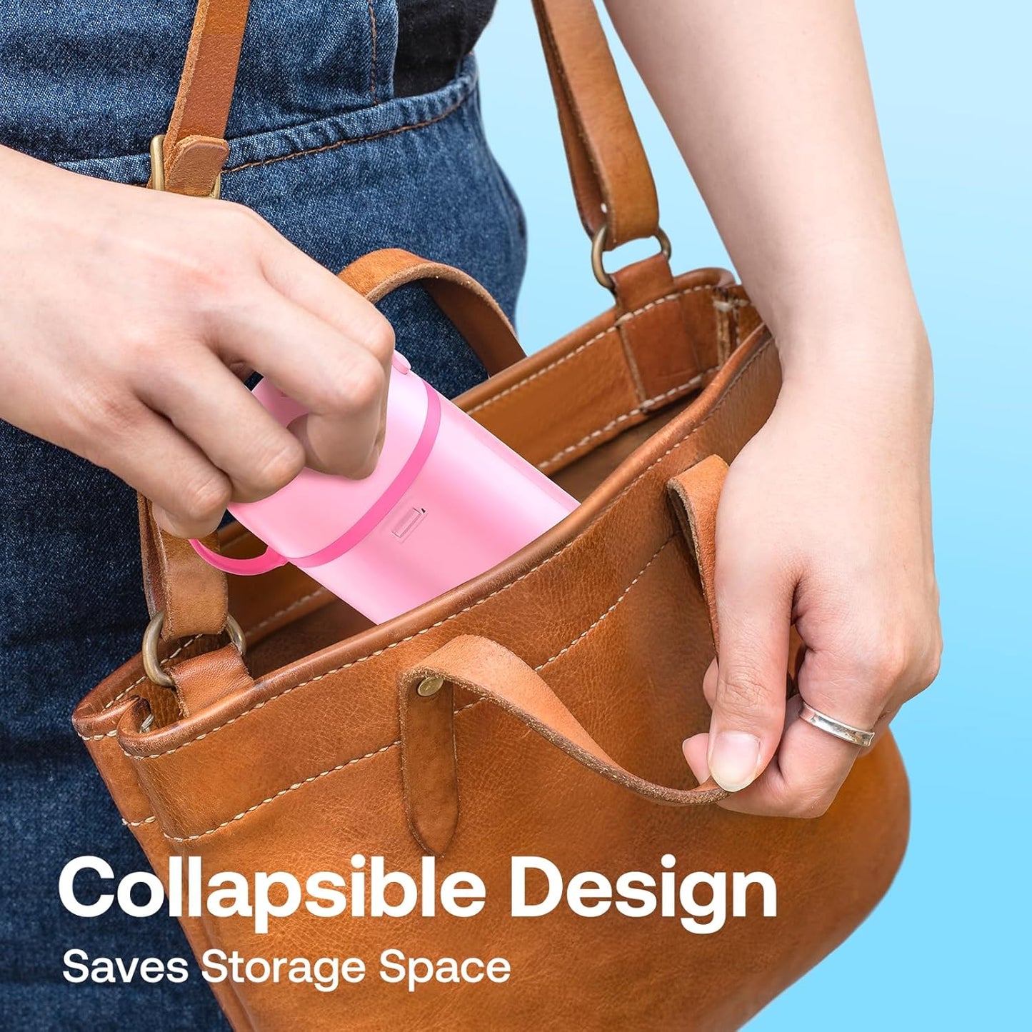 Bitvae P1 Water Flosser for Teeth, Portable Mini Water Flosser, Cordless Water Teeth Cleaner Picks with Telescopic Water Tank, Type-C Rechargeable Oral Irrigator for Travel & Home (Pink)