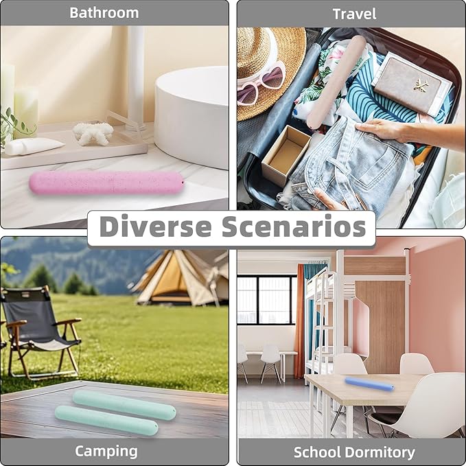 4 Pack Travel Toothbrush Case, Plastic Dust-Proof Travel Toothbrush Holder, Portable Breathable Tooth Brush Cover Container for Trip Home Camping Traveling School Business(4 Colors)