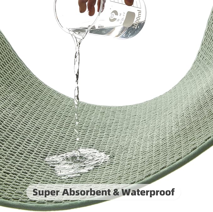 Large Bathroom Rugs Non Slip Washable Bath Rugs Super Absorbent Bathroom Rug Thin Quick Dry Low Pile Bath Mats, Sage Green 36"x48"