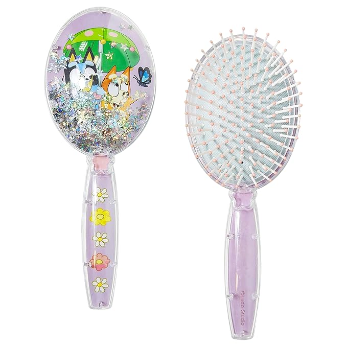 LUV HER Licenced Bluey Kids’ Detangling Confetti Hair Brush – Fun Bluey & Bingo Design, Gentle on Wet & Dry Hair, Ideal for Kids Ages 3+, Makes Hair Care Fun and Easy