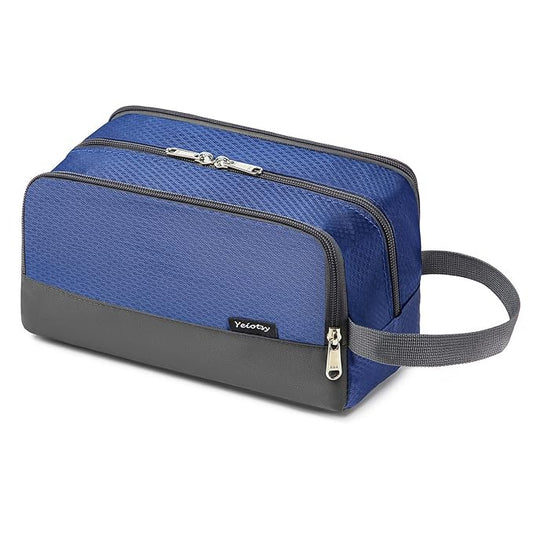 Yeiotsy Boys Toiletry Bag - Kids Travel Dopp Kit with Mesh Pockets, Compact Organizer for Gym, Camping, Hiking (Sapphire)