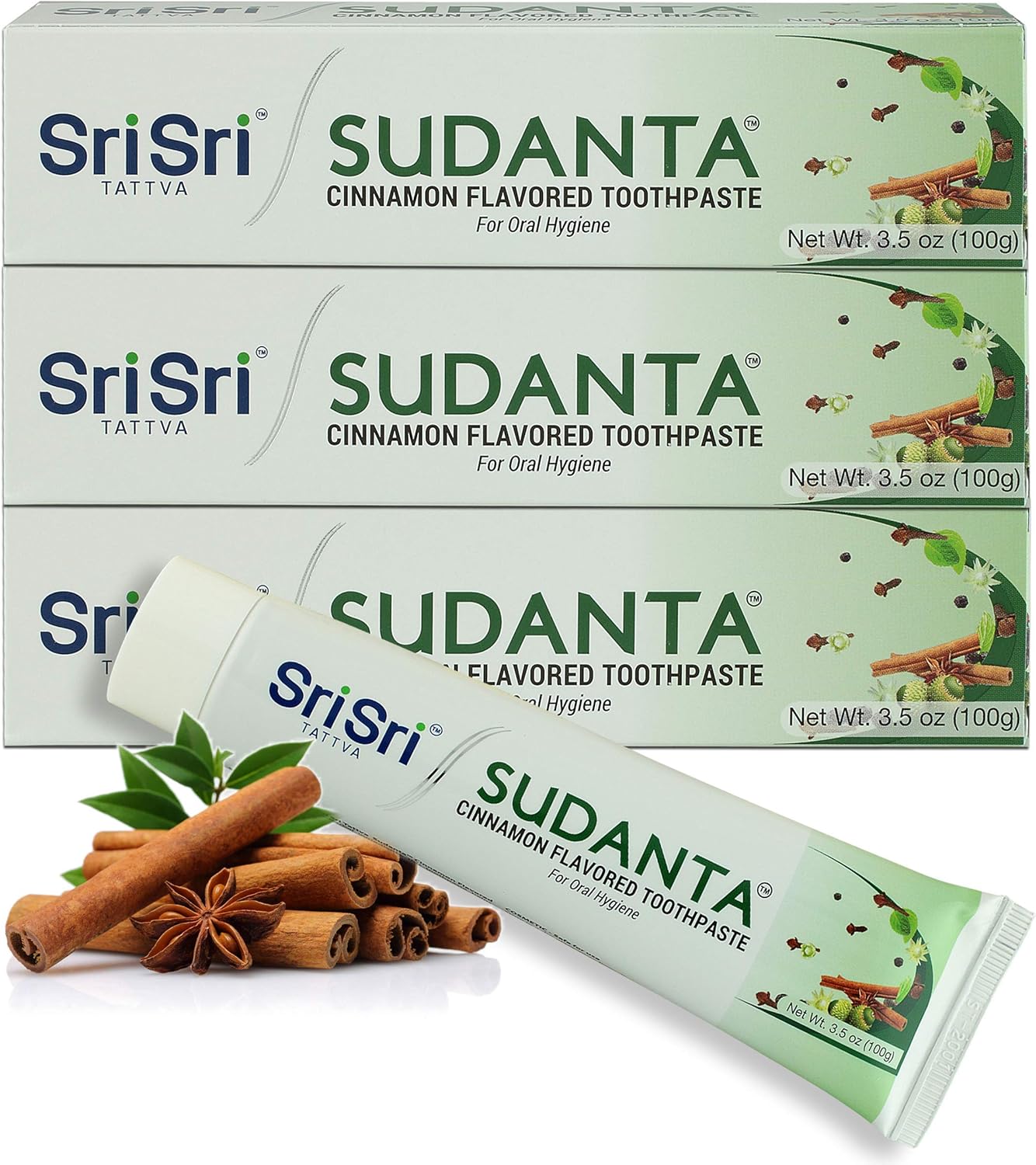 Sudanta 200g - 3 Pack - Herbal Fluoride-Free, Paraben-Free, Vegan, Natural Toothpaste with Ayurvedic Herbs