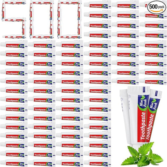 Mini Toothpaste Bulk Regular Clean Mint Toothpaste for Bad Breath, Helps Freshens Breath, Whitens Teeth Travel Size 0.18oz for Home Hotel Office School Camping