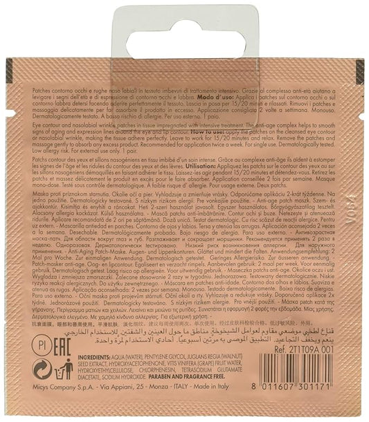 Pupa Milano Anti-Age Face Mask Eye Contours And Nasolabial Wrinkle - Intensive Treatment Patches - Smooth And Minimise The Expression Lines - Suitable For All Skin Types - Fragrance-Free - 0.08 Oz