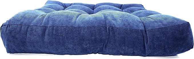 LANITI 24” Inch Extra Large Floor Cushions Tufted Floor Pillow for Adults Square Meditation Ultimate Comfort Oversized Pillows for Floor Cushion (Navy)