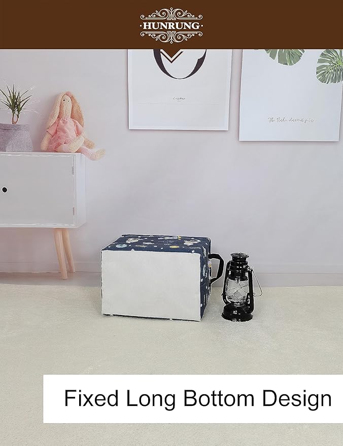 HUNRUNG Rectangle Storage Basket Cute Canvas Organizer Bin for Pet/Children Toys, Books, Clothes Perfect for Rooms/Playroom(Rec-Blue Space Astronaut)
