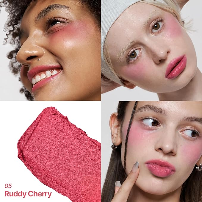 2aN Pocket Cotton Blurring stick (05 Ruddy Cherry, 0.12oz) – 2-in-1 Lip and Cheek Soft Blur Stick, Cloudy Matte Finish, Tone-on-Tone Makeup, Lightweight Watercolor Texture