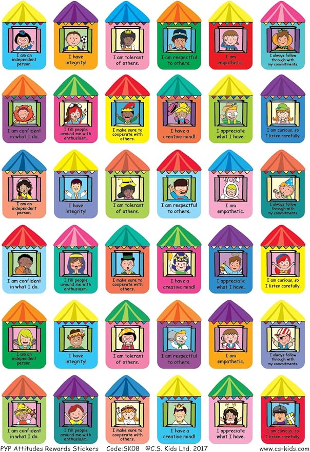 C.S. Kids PYP Attitudes Rewards Stickers (Pack of 186)