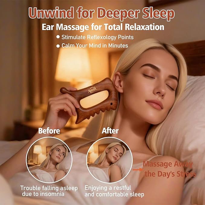 Gua Sha Tool for Face & Body – 6 in 1 Natural King Wood - Lymphatic Drainage, Skin Firming, Puffiness Care, Neck Massage,Muscle Relief - Home Self Care, Wonderful Gifts Packing for Mum Wife Friend