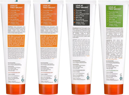 Himalaya Botanique Whitening Antiplaque Toothpaste, Variety Pack Mint Flavors - Whitening Toothpaste Without Fluoride for Whiter Teeth & Fresh Breath - Vegan, Gluten Free, 4 oz (Pack of 4)