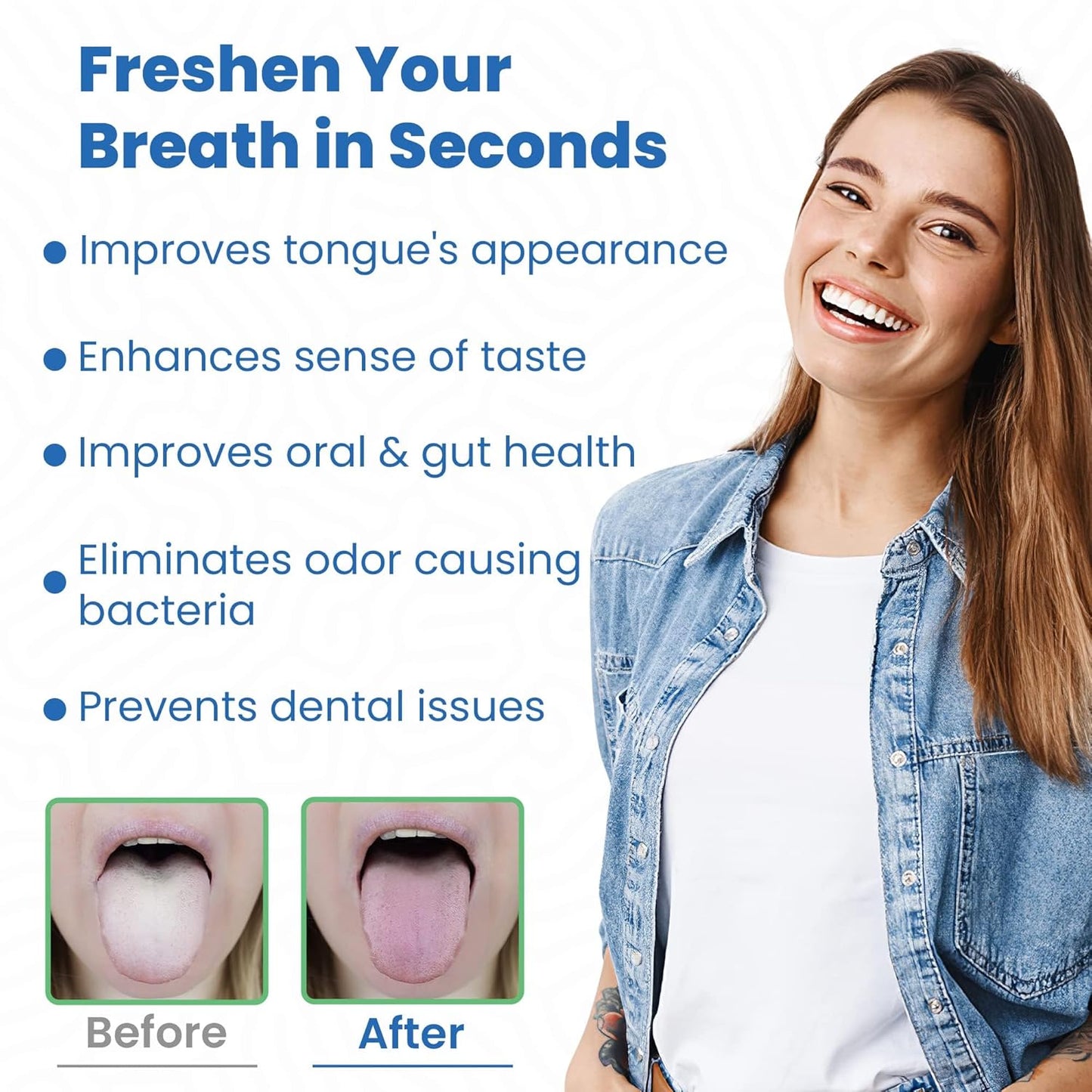 Dr. Nick's White and Healthy Tongue Scraper (3 pack) and The Big Clean Large Toothbrush Medium Soft, Dentist Designed for Fresh Breath, Easy to Use Plastic Tongue Cleaner and Toothbrush for Adults