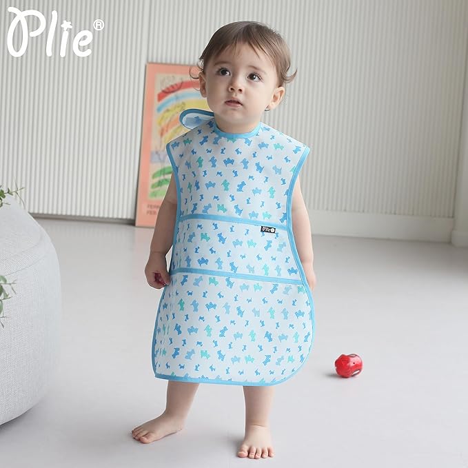 Long Sleeve Waterproof Bib for Toddlers – Soft Feeding Smock for Baby Mealtime, Self-Feeding,BPA-Free, Easy Clean