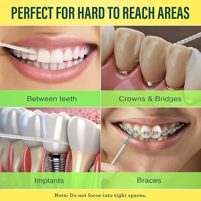 GuruNanda 2-in-1 QuickPik Toothpick & Interdental Pick – Soft Rubber Bristles for Plaque Removal & Improved Oral Care, Comes with a Travel Case for On-The-Go Use, 300 Ct