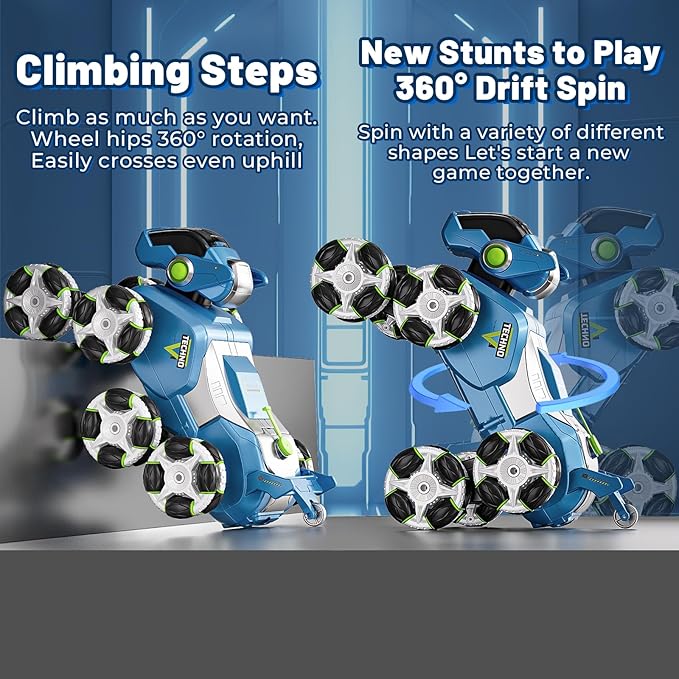 Gesture Sensing RC Stunt Car,Remote Control Car Toys for Ages 8-10-12,with Lights Music Spray,8WD 360° Spins All Terrains Kids Toys Car, 6-8 Year Old Boy Birthday Gift & 6-13 Best Gift for Kid