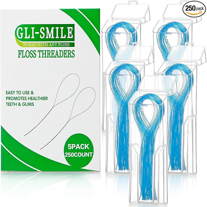 Floss Threaders, Orthodontic Threader, Ultraclean Access Tool for Maintaining Oral Health with Braces, Bridges, and Implants 250 Count