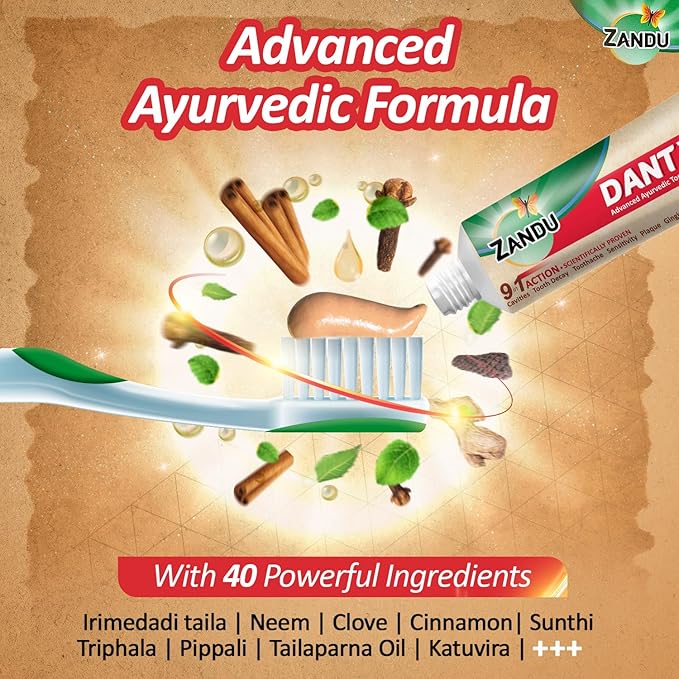 Zandu Dantveer, 500g, Fights 9 Dental Problems, with Irimedadi Oil, Advanced Ayurvedic Toothpaste, Scientifically Proven Formula