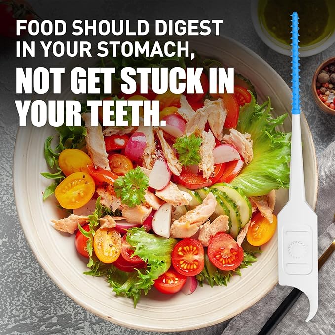 RAZOKO Soft Interdental Brushes Original, Dental Picks for Cleaning Teeth, Disposable Interdental Brushes, with Convenient Carry Case (Blue, 300 Count)