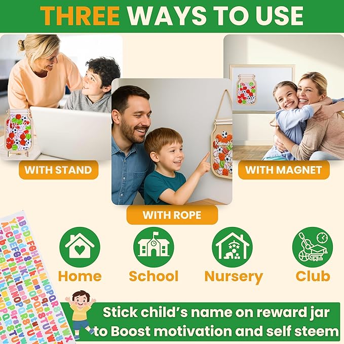 Reward jar Classroom Behavior Chart for Kids at Home Potty Chore Training Star Children Magnetic Class System Toddlers Boys Growth prizes Toys Sticker Responsibility incentives Tokens Digital Smiley