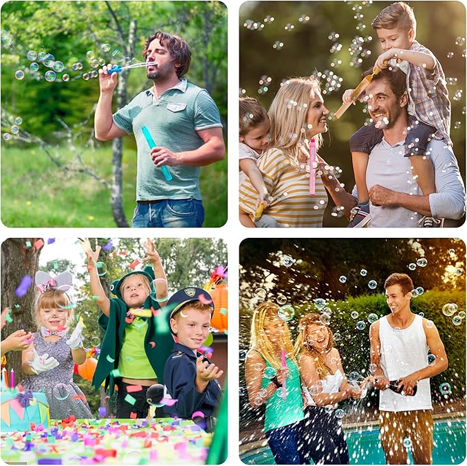 Inscraft 30 Pack 14’’ Big Bubble Wands, 8 Colors Bulk for Summer Toy, Outdoor / Indoor Activity Use, Easter, Birthday, Graduation, Shower, Bubbles Party Favors Supplies for Kids Toddlers