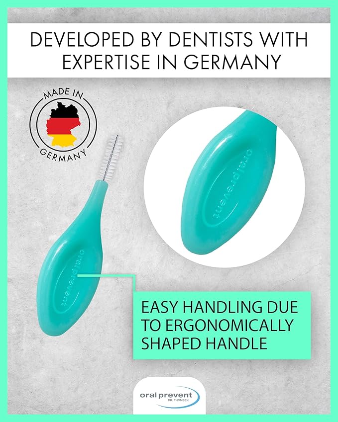 Smart Grip Interdental Brushes 0.80 mm – Green – ISO 5 – Deep Cleaning Between Teeth – Ultra-Fine Dental Picks – 24 Pack