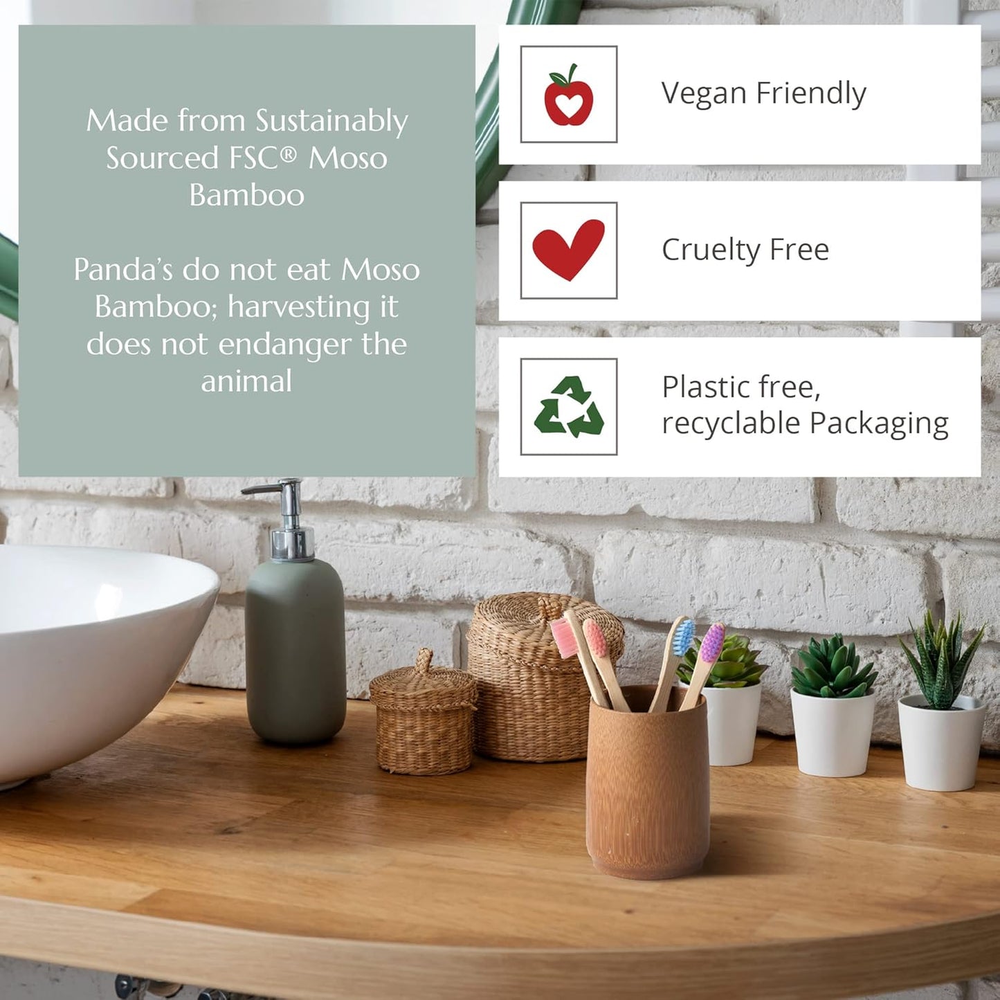 Wild & Stone Organic Children's Bamboo Toothbrush | Four Colors | Soft Fibre Bristles | 100% Biodegradable Handle | BPA Free | Vegan Eco Friendly Kids Toothbrushes