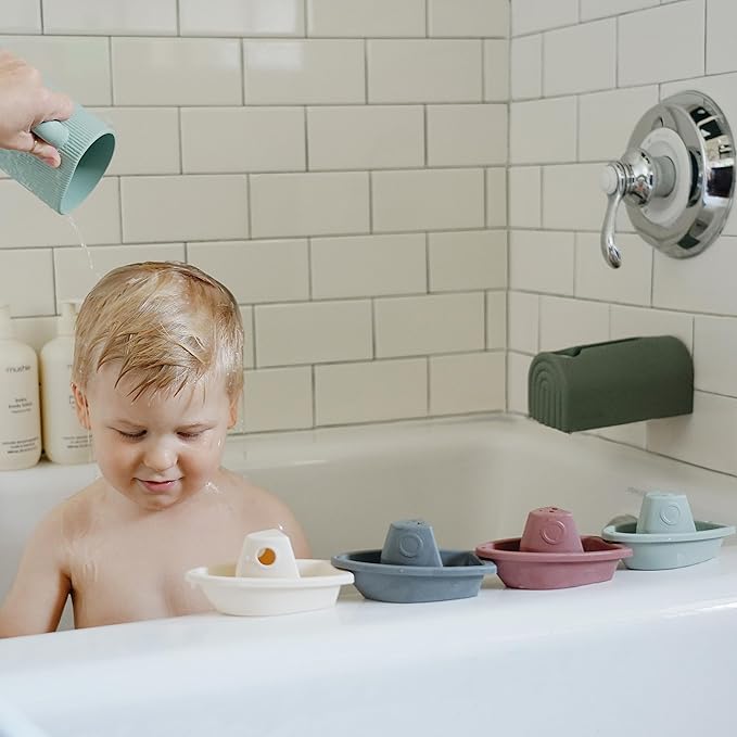 mushie Baby Bath Rinse Cup | 100% Food Grade Silicone | Shampoo & Body Washing Rinser Cup For Kids (Sage)