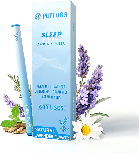 Melatonin Diffuser Pen, Extracts of Lavender, L-Theanine and Ashwagandha, Supports Restful & Comfortable Sleep, Stress Relief - 600 Uses