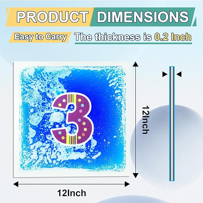 Sensory Floor Mats Kids Autism - Liquid Sensory Tiles with Numbers for Children Over Three Years Old- Sensory Floor Pads for Classroom