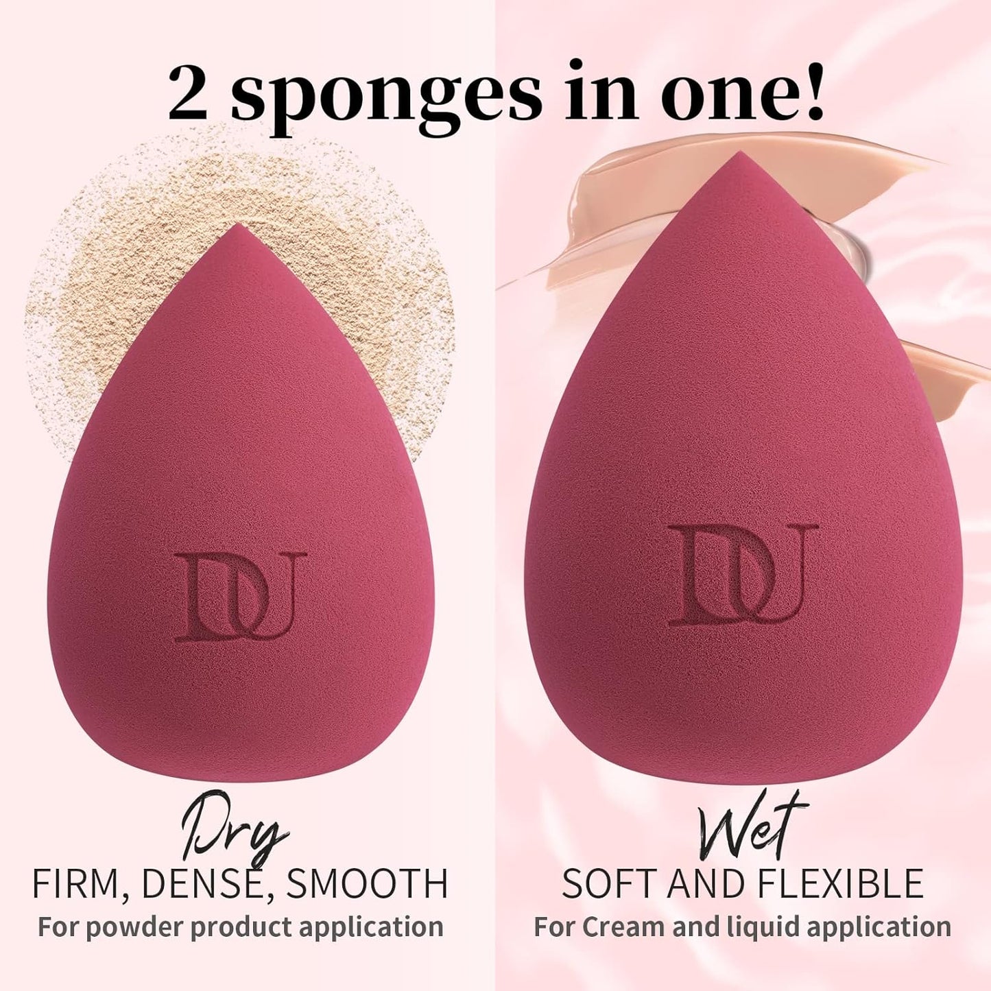 DUcare Christmas Sponges Makeup Blender Sponge for blending liquid Foundations, Powders and Creams