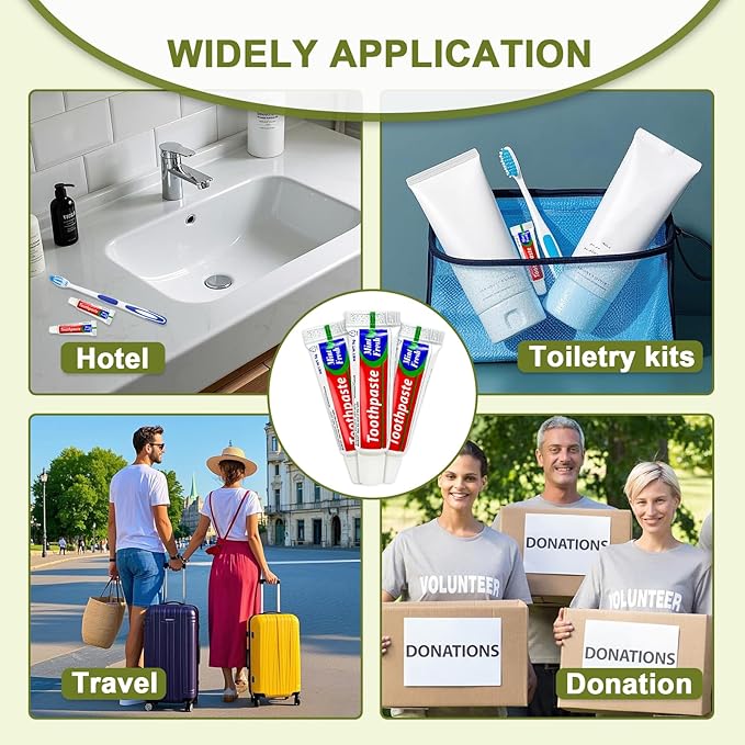 30 pcs Travel Size Toothpaste, 0.176 oz Extra Small Toothpaste Bulk for Hotel, Guests, Homeless, Charity, Mint (Mini Size, Only for Single Use)