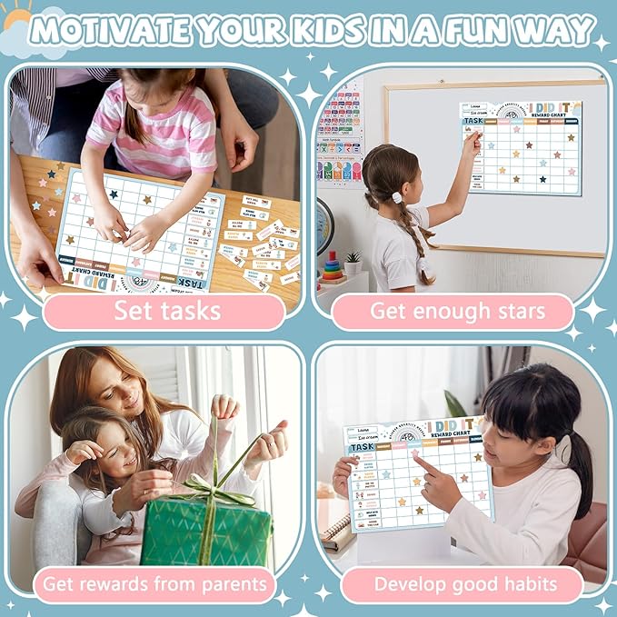 Magnetic Reward Chart for Kids at Home Boho Rainbow I Did It Motivate Behavior Reward Chart System Magnetic Behavior Tracker Boho Incentive Chore Pad to Develop Responsibility and Good Habits