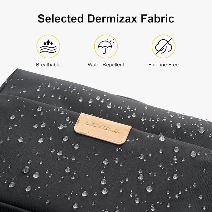 LEVEL8 Travel Toiletry Bag for Women Men, Travel Organizer Water Repellent, Makeup Organizer with Hang Hook for Travel Accessories, Large/Black