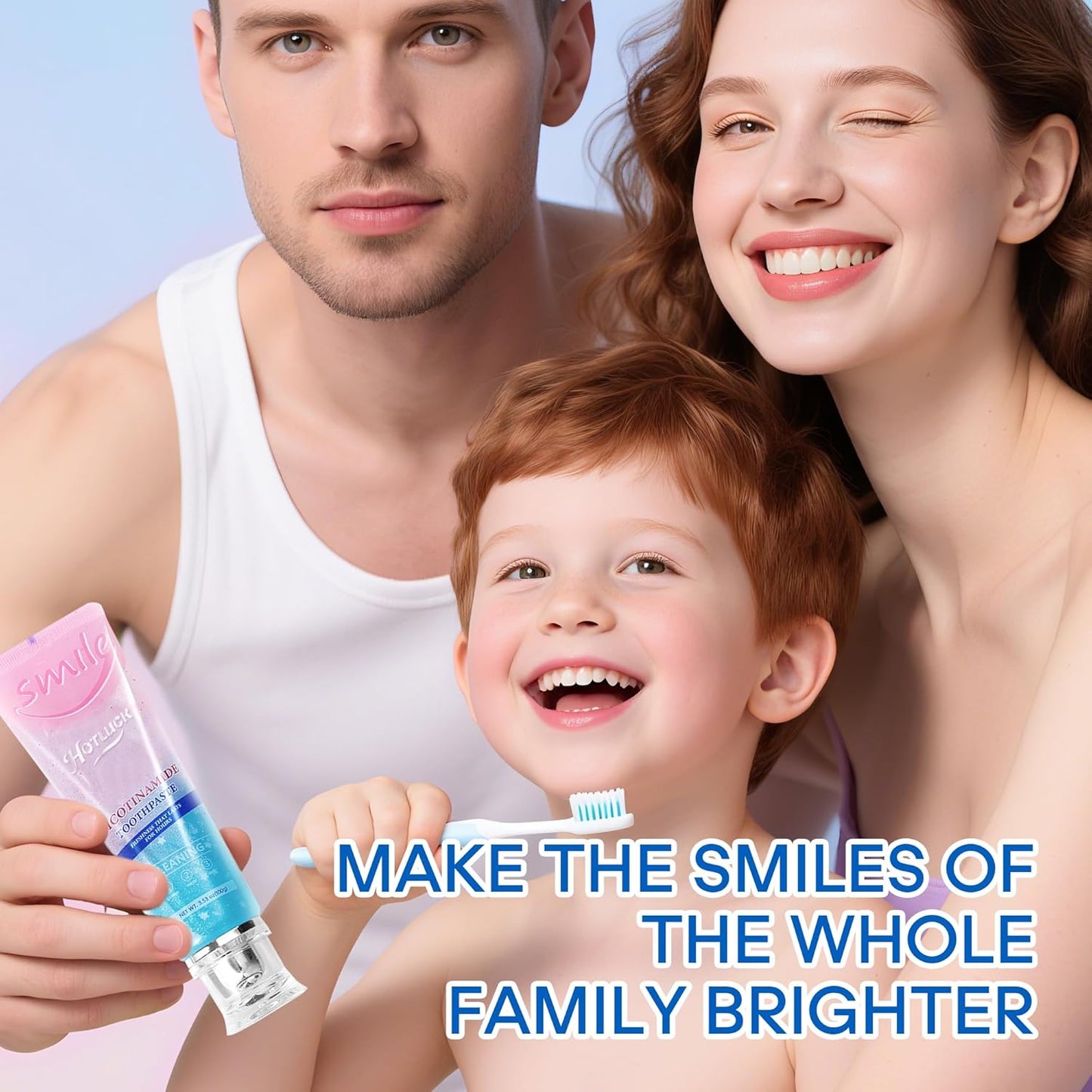 Hotluck Niacinamide Whitening Toothpaste - Brightening, Stain Removal, Freshening Breath - Deep Gentle Cleaning Tooth Paste, Boosting Gum Health, Mint & Peach 3.53oz (Pack of 2)