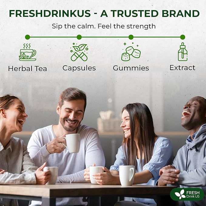FreshDrinkUS, Premium Wormwood Tea - 40 Tea Bags - Handcrafted Herbal Blend, Caffeine-Free – Smooth Taste & Naturally Refreshing.