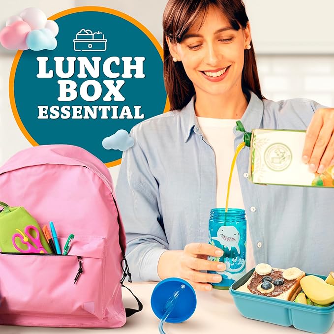 Brainy Smurf Cup, Water Bottle, Tumbler with Lid and Straw, Travel Sippy Cup for Water or Milk, Cups with Lids BPA Free Plastic, 12 oz