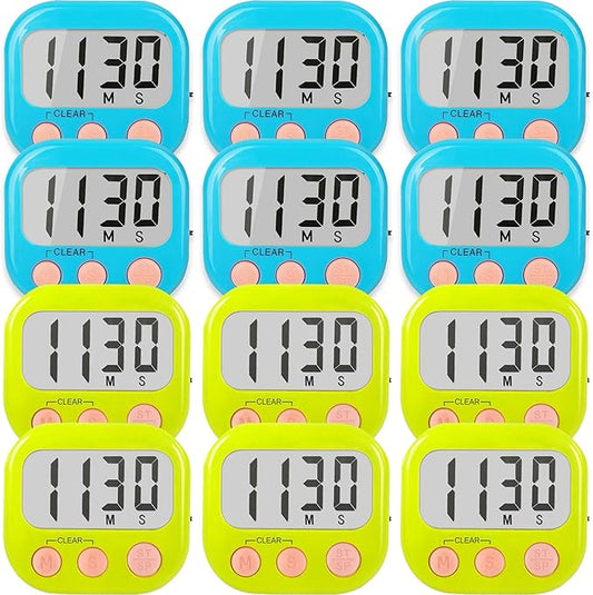 Classroom Timers for Teachers Kids Large Magnetic Digital Timer Teacher Supplies 12 Pack-Blue Green