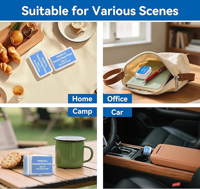 Dental Floss Picks 500 Count Tooth Picks Flossers Gen 3 Toothpicks Sticks to Remove Plaque & Protect Gingivae for Adults & Kids Teeth Cleaning