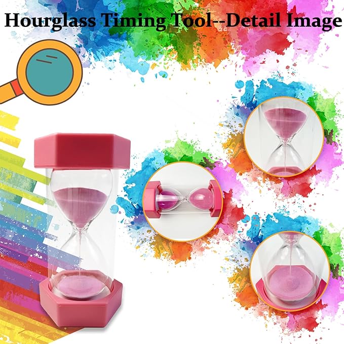 5 Minutes, Sand Timer, Hourglass Sandtimer, Kitchen Timer Digital for Cooking, Sandclock for Games, Classroom, Kitchen, Toothbrush Timer, Decoration, Pink