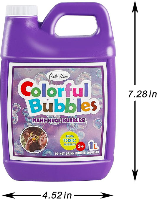Lulu Home Bubble Concentrated Solution, 1 L/ 33.8 OZ Bubble Refill Solution for Kids Bubble Machine, Giant Bubble Wand, Bubble Blower Toys, Halloween Party Favors (Purple)