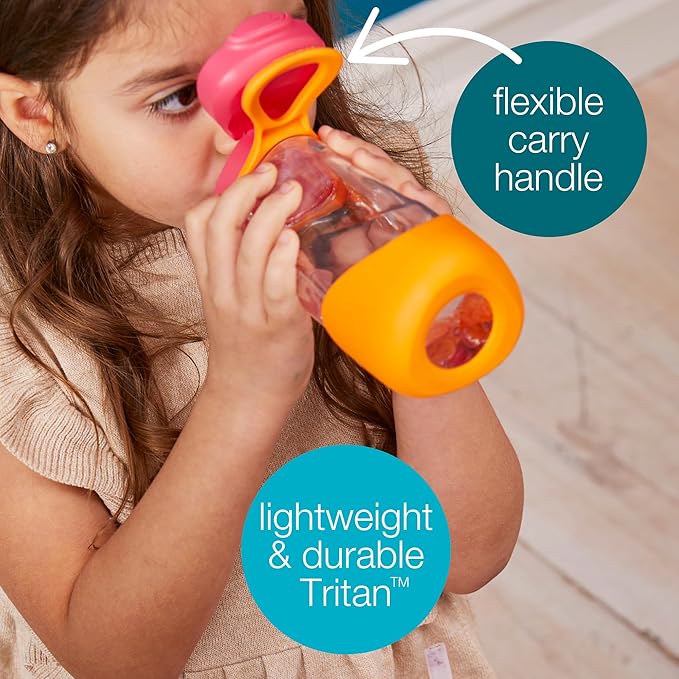 b.box 20 oz Sport Spout Kids Water Bottle for School, Sports, Travel, Daycare. Leakproof, Spill Proof, Dishwasher Safe. Easy Grip Triangle Shape, Durable Tritan Material. BPA Free.