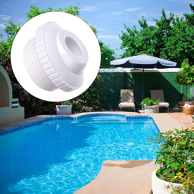 3 Pieces Pool Jet Nozzles, 3/4" Directional Flow Eyeball Inlet Jet, Swimming Pool Return Jet Replacement Parts Fittings Spa with 1-1/2 Inch MIP Thread Pool Accessories for Cleaning White