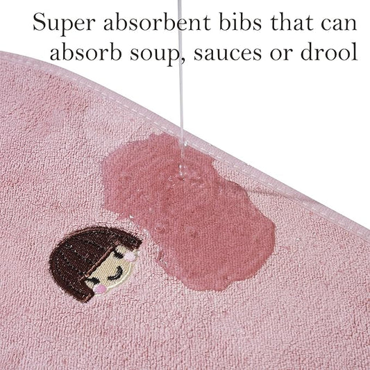 6 Packed Baby Bibs for Girls or Boys, Large Towel Bibs for Toddler 3-6 Years with Gift Box Packed(2 pink purple yellow)