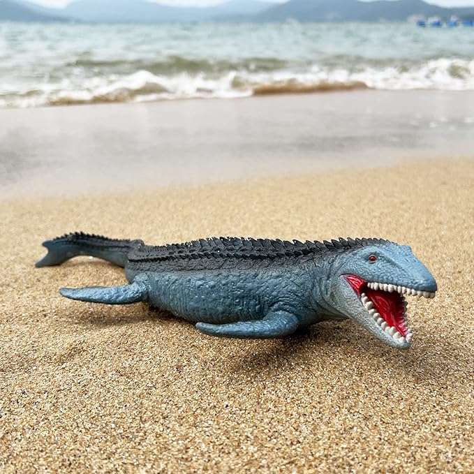 Gemini&Genius Mosasaurus Toy for Kids, Marine Reptile Animal Soft Plastic Sea Shark Toy Action Figure, Gift Great for Educational, Cake Topper, Swim, Bath Toys, Stocking Stuffers for Kids