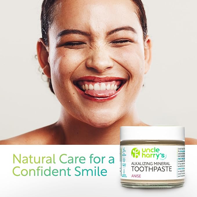 Uncle Harry's Anise Remineralizing Toothpaste | Natural Whitening Tooth Paste Freshens Breath & Promotes Enamel | Vegan Fluoride Free Toothpaste