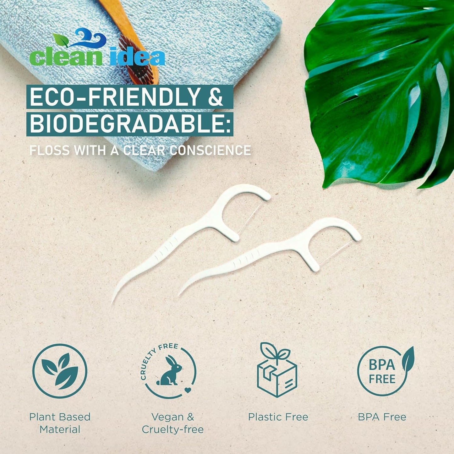 EcoFlossers 300ct, Eco Friendly Flossers for Adults & Kids, Everyday Dental Floss Picks, Easy on Gums Floss Picks for Teeth, Tooth Flossers