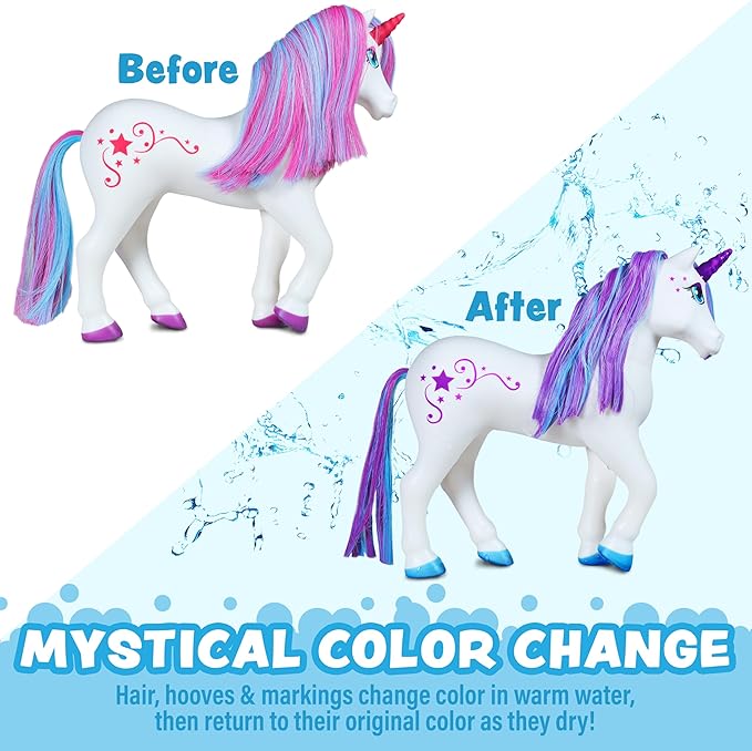 Tub Works® Mystic Color Unicorn™ | Color Changing Bath Toy for Kids & Toddlers | Magical Transformation in Warm Water | Kids Bath Toys, Toddler Bath Toys & Interactive Bathtub Toys for Creative Play