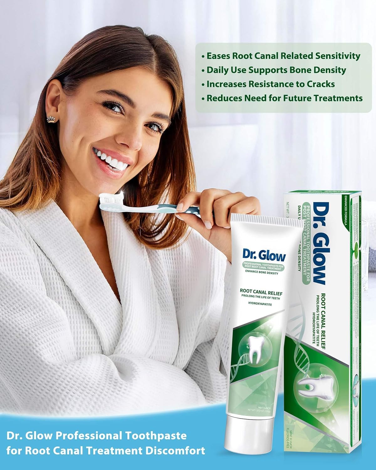 Toothpaste Repair Root Canal Discomforts, Avoid Root Canal Therapy Tooth Repair Hydroxyapatite Toothpaste, Teeth Care Sensitive Toothpaste for Adults Remineralizing Toothpaste Fluoride Free